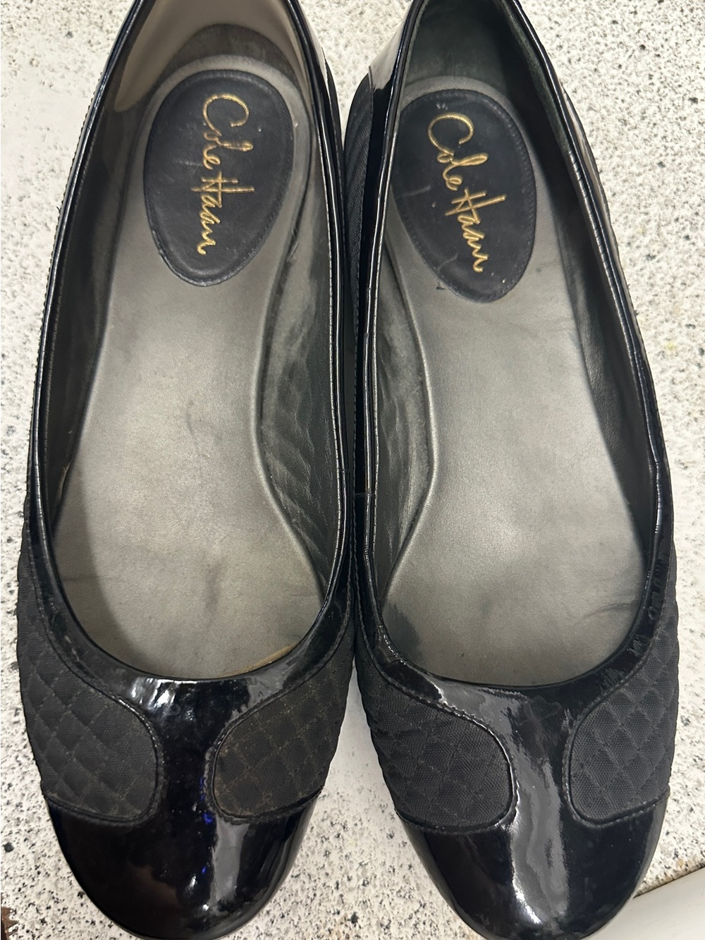 Women’s Cole Haan Quilted and Patent Leather Ballet Flat Size 9B US / 7 UK